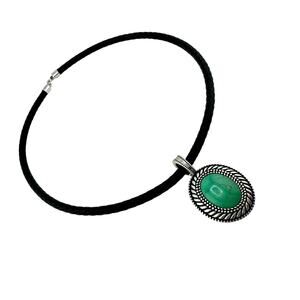 Carolyn Pollack 925 Sterling Silver Green Turquoise Cabochon Relios 17" Necklace